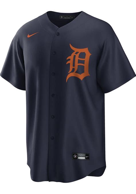 detroit tigers mens nike replica alt jersey - navy blue